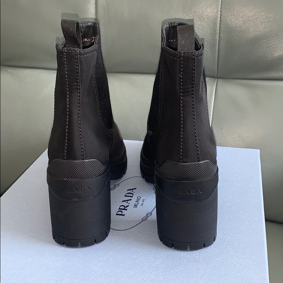 Prada Silky Nylon Chelsea Logo Boot - Picture 9 of 16